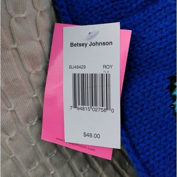 NWT Betsy Johnson Blue & Mint Floral Infinity Scarf - Picture 5 of 12